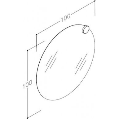 Apvalus veidrodis su šviestuvu RB ECO ROUND 1 SOLAR, 100 cm Apvalus veidrodis su šviestuvu RB ECO ROUND 1 SOLAR, 100 cm