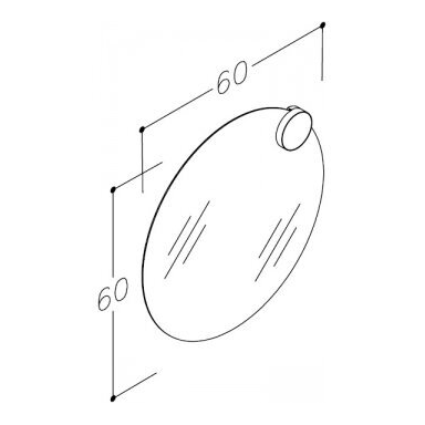 Apvalus veidrodis su šviestuvu RB ECO ROUND 1 SOLAR, 60 cm Apvalus veidrodis su šviestuvu RB ECO ROUND 1 SOLAR, 60 cm