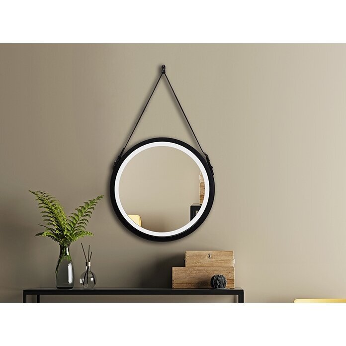 Apvalus veidrodis Ruke Belt su LED apšvietimu plačiame rėmelyje su dirželiu (spalvų ir dydžių pasirinkimas) 2