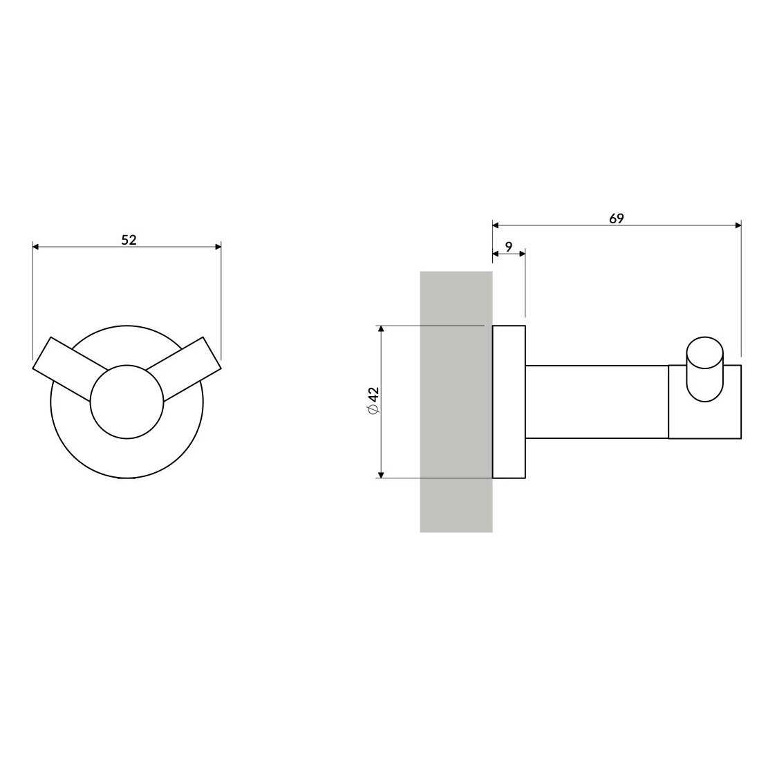 Blizgaus aukso spalvos dvivietis kabliukas Omnires Modern Project MP60120GL 1