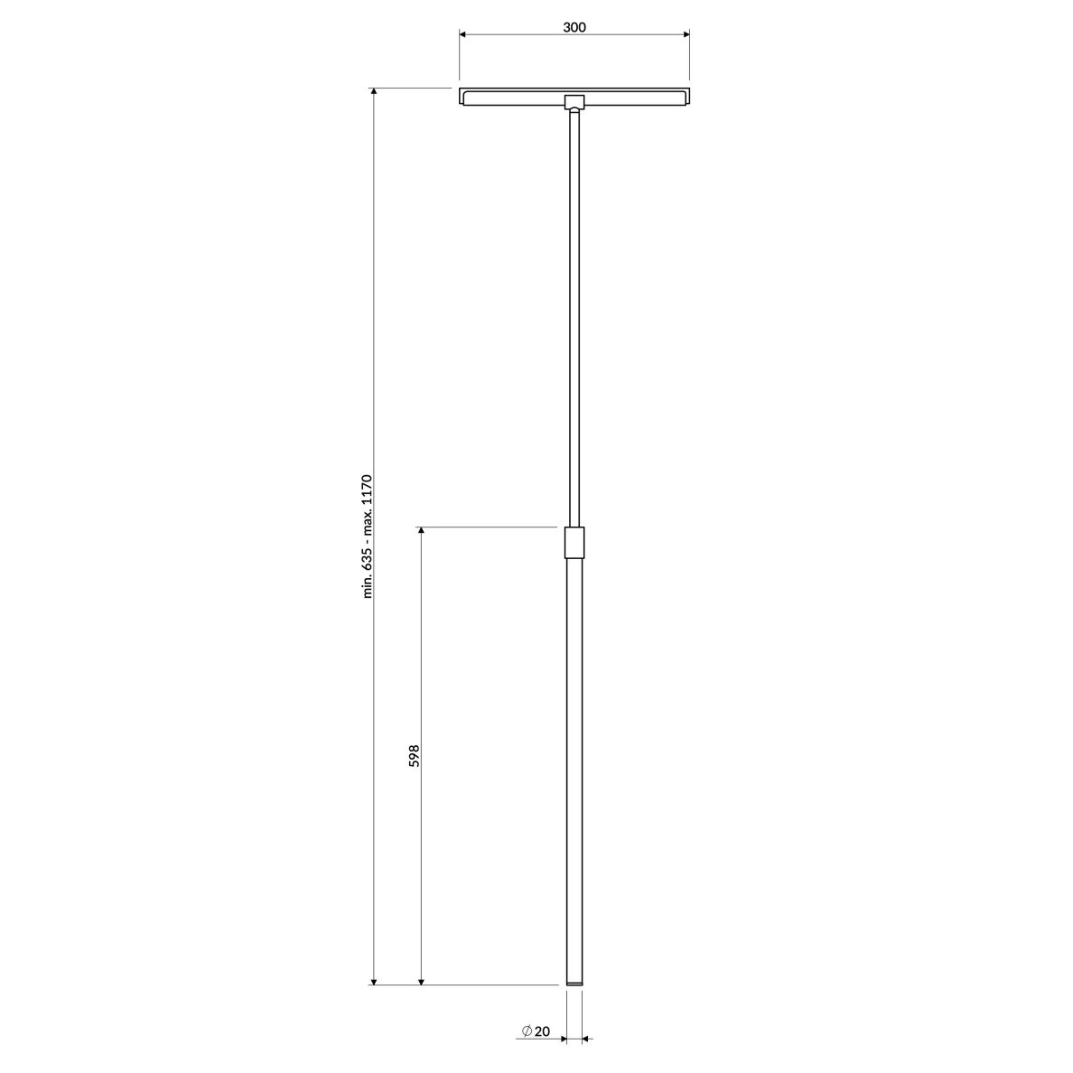 Aukso spalvos Omnires Uni dušo stiklo valytuvas su teleskopine rankena 1 Aukso spalvos Omnires Uni dušo stiklo valytuvas su teleskopine rankena 1