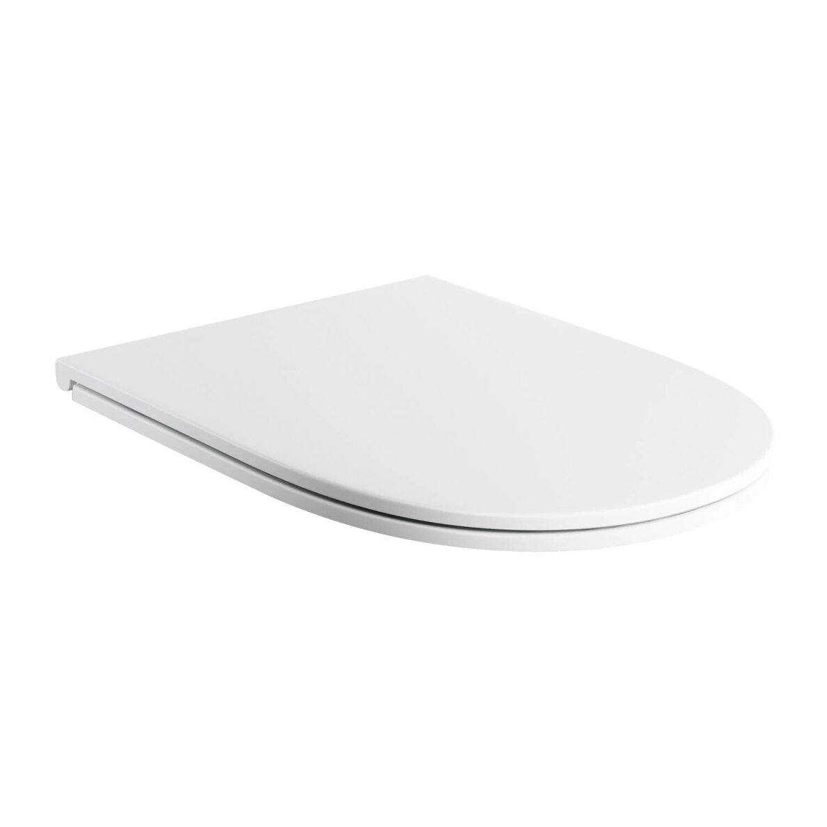Baltos matinės spalvos plonas lėtai užsidarantis WC dangtis Omnires Comfort (Silent Power technologija)