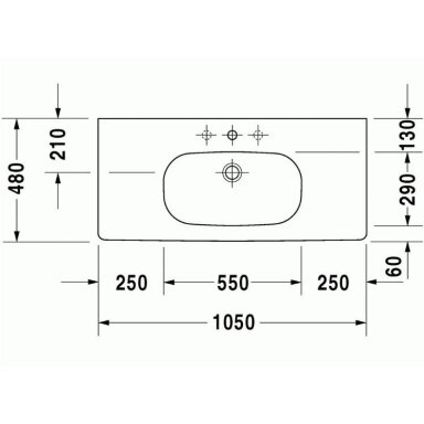 Baldinis praustuvas Duravit D-Code 105cm Baldinis praustuvas Duravit D-Code 105cm
