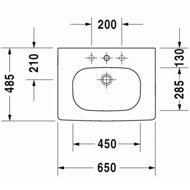 Baldinis praustuvas Duravit D-Code 65cm Baldinis praustuvas Duravit D-Code 65cm