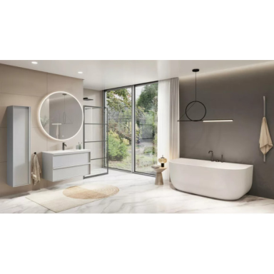 Balteco Marin Wall XONYX akmens masės vonia, prie sienos montuojama, 170 cm, baltos matinės spalvos Balteco Marin Wall XONYX akmens masės vonia, prie sienos montuojama, 170 cm, baltos matinės spalvos