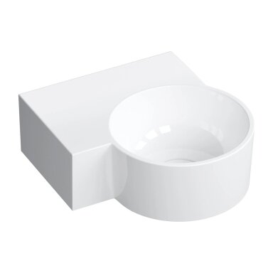 Baltos blizgios spalvos pakabinamas/pastatomas ant stalviršio praustuvas Omnires OVO M+ 33 x 34 cm (kairė) Baltos blizgios spalvos pakabinamas/pastatomas ant stalviršio praustuvas Omnires OVO M+ 33 x 34 cm (kairė)