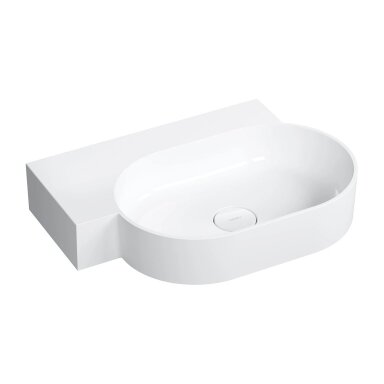 Baltos blizgios spalvos pakabinamas/pastatomas ant stalviršio praustuvas Omnires OVO M+ 55 x 36 cm (kairė) Baltos blizgios spalvos pakabinamas/pastatomas ant stalviršio praustuvas Omnires OVO M+ 55 x 36 cm (kairė)