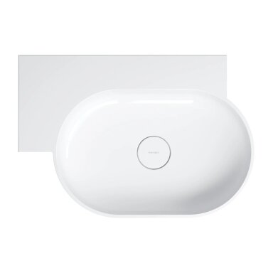 Baltos blizgios spalvos pakabinamas/pastatomas ant stalviršio praustuvas Omnires OVO M+ 55 x 36 cm (kairė) Baltos blizgios spalvos pakabinamas/pastatomas ant stalviršio praustuvas Omnires OVO M+ 55 x 36 cm (kairė)