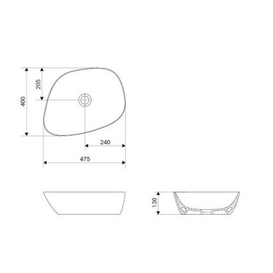 Baltos blizgios spalvos pastatomas ant stalviršio praustuvas Meissen Keramik KONTRA 48 cm Baltos blizgios spalvos pastatomas ant stalviršio praustuvas Meissen Keramik KONTRA 48 cm