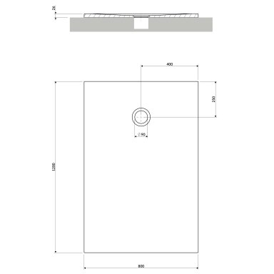 Baltos matinės spalvos dušo padėklas Omnires AQUAPURE M+ su anti-slip danga 120x80 cm