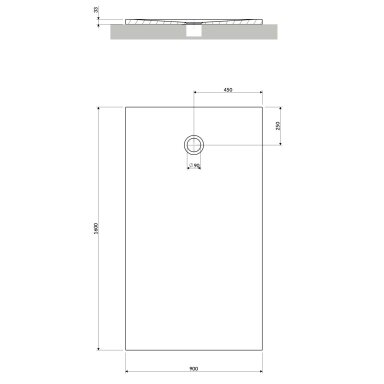 Baltos matinės spalvos dušo padėklas Omnires AQUAPURE M+ su anti-slip danga 160x90 cm