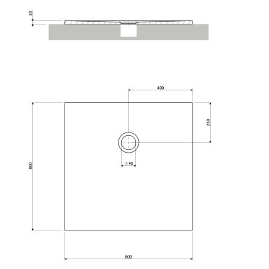 Baltos matinės spalvos dušo padėklas Omnires AQUAPURE M+ su anti-slip danga 80x80 cm Baltos matinės spalvos dušo padėklas Omnires AQUAPURE M+ su anti-slip danga 80x80 cm