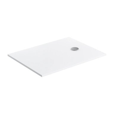 Baltos matinės spalvos dušo padėklas Omnires AQUAPURE M+ su anti-slip danga 120x80 cm