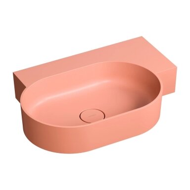 Coral spalvos pakabinamas/pastatomas ant stalviršio praustuvas Omnires OVO M+ 64 x 44 cm (dešinė) Coral spalvos pakabinamas/pastatomas ant stalviršio praustuvas Omnires OVO M+ 64 x 44 cm (dešinė)
