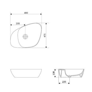 Baltos matinės spalvos pastatomas ant stalviršio praustuvas Meissen Keramik KONTRA 48 cm su lentynėle Baltos matinės spalvos pastatomas ant stalviršio praustuvas Meissen Keramik KONTRA 48 cm su lentynėle