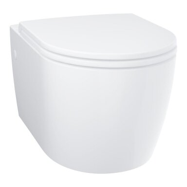 Baltos spalvos pakabinamas klozetas su dangčiu GROHE Bau Ceramic Baltos spalvos pakabinamas klozetas su dangčiu GROHE Bau Ceramic