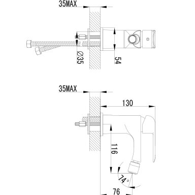 Baltos/chromo spalvos maišytuvas bidė Omnires Sacramento SC2320CRB Baltos/chromo spalvos maišytuvas bidė Omnires Sacramento SC2320CRB