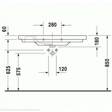 Baldinis praustuvas Duravit D-Code 105cm 2 Baldinis praustuvas Duravit D-Code 105cm 2