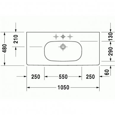 Baldinis praustuvas Duravit D-Code 105cm 1 Baldinis praustuvas Duravit D-Code 105cm 1