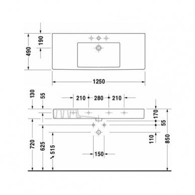 Baldinis/pakabinamas praustuvas Duravit Vero 125 cm 1 Baldinis/pakabinamas praustuvas Duravit Vero 125 cm 1