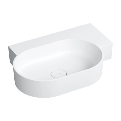 Baltos matinės spalvos pakabinamas/pastatomas ant stalviršio praustuvas Omnires OVO M+ 55 x 36 cm (dešinė) Baltos matinės spalvos pakabinamas/pastatomas ant stalviršio praustuvas Omnires OVO M+ 55 x 36 cm (dešinė)