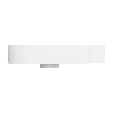 Baltos matinės spalvos pakabinamas/pastatomas ant stalviršio praustuvas Omnires OVO M+ 64 x 44 cm (dešinė) 3