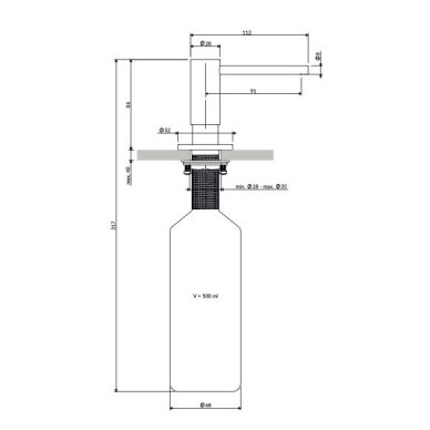 Vario spalvos dozatorius Omnires Modern Project 500 ml 4