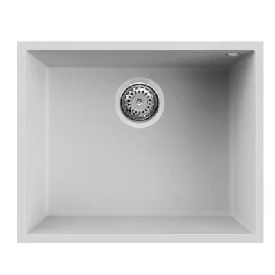 Baltos spalvos granitinė plautuvė ELLECI QUADRA 105 54 x 44 cm Baltos spalvos granitinė plautuvė ELLECI QUADRA 105 54 x 44 cm