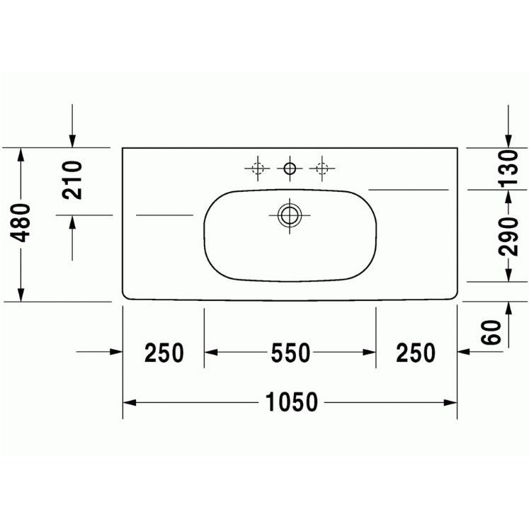 Baldinis praustuvas Duravit D-Code 105cm 1 Baldinis praustuvas Duravit D-Code 105cm 1