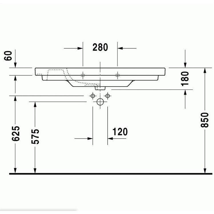 Baldinis praustuvas Duravit D-Code 105cm 2 Baldinis praustuvas Duravit D-Code 105cm 2