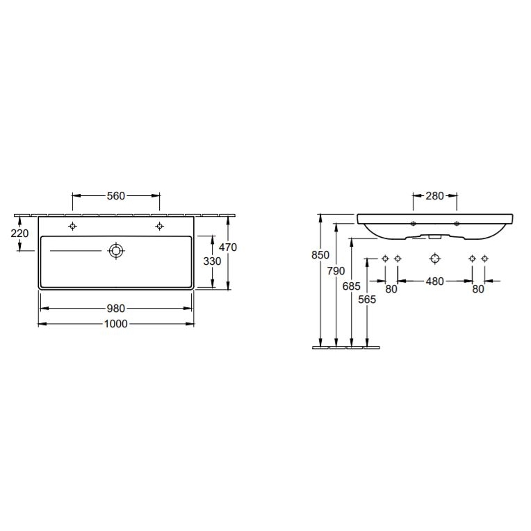 Baldinis praustuvas Villeroy&Boch Avento 100x47 1