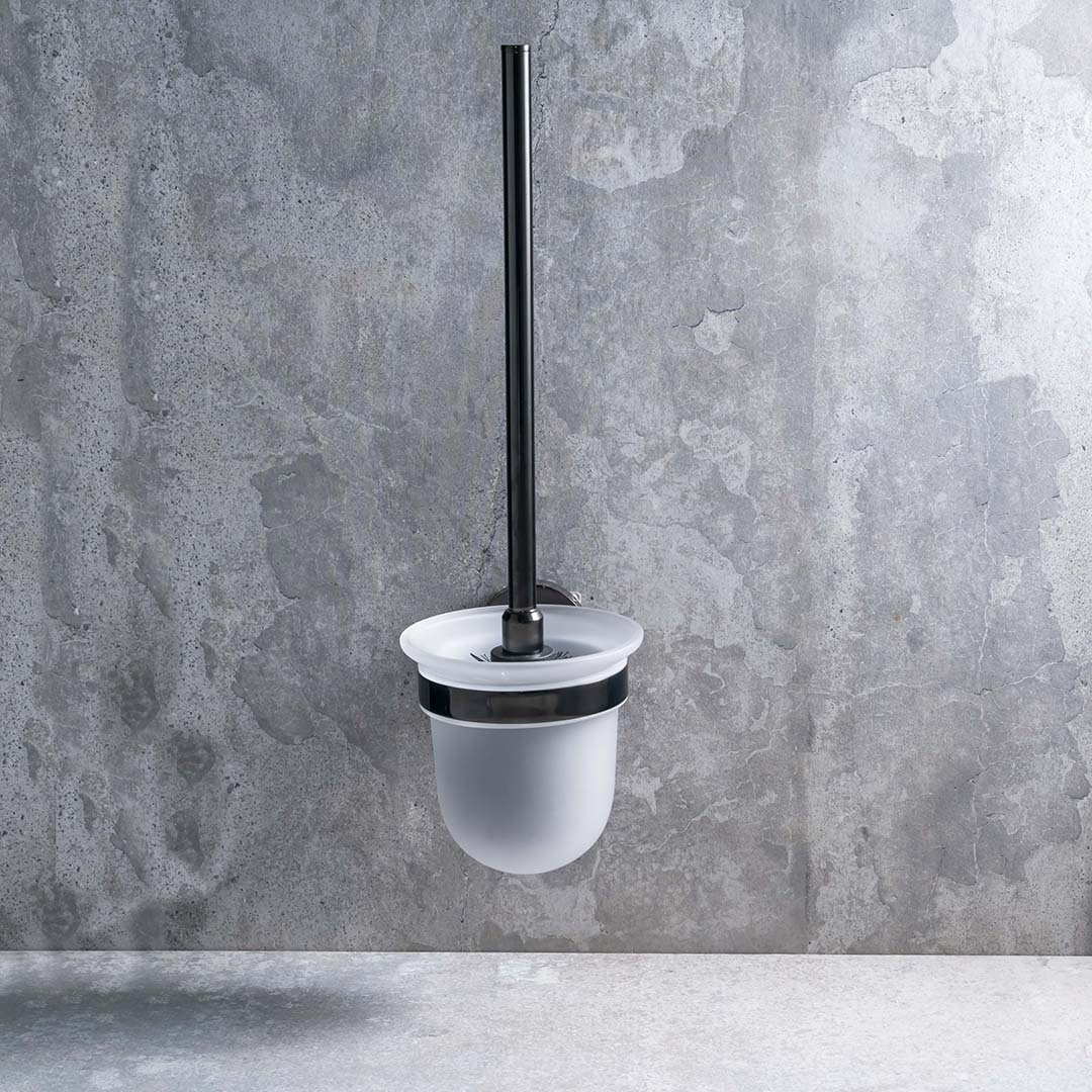 Bemeta Hematit WC šepečio laikiklis stiklinis pakabinamas 1