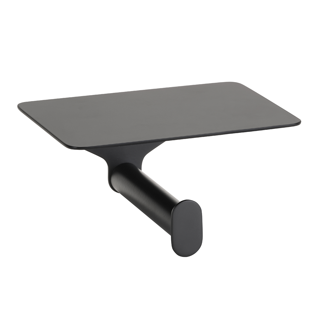 Bemeta organic black WC popieriaus laikiklis su dangteliu/mobilaus telefono lentynėle