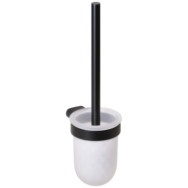 Bemeta organic black WC šepečio laikiklis stiklinis pakabinamas