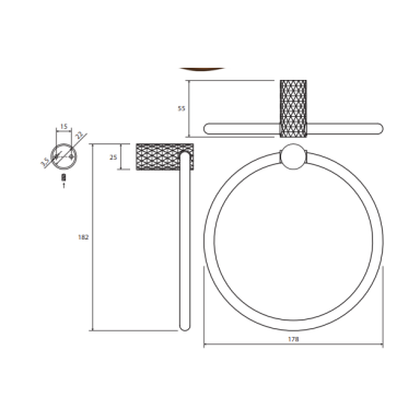 Bemeta Žiedinė rankšluosčių pakaba, šviesaus aukso spalva