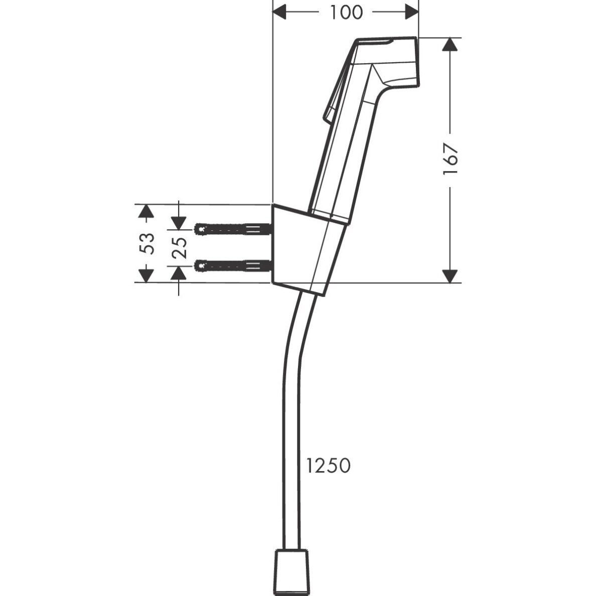 Bidė dušelis Hansgrohe bronza (šaltam ar sumaišytam vandeniui su dušo laikikliu ir 125 cm dušo žarna) 1 Bidė dušelis Hansgrohe bronza (šaltam ar sumaišytam vandeniui su dušo laikikliu ir 125 cm dušo žarna) 1