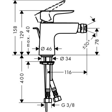 Bide maišytuvas Hansgrohe Talis E 71720000