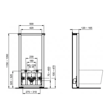 BIDĖ RĖMAS IDEAL STANDARD PROSYS - R016267