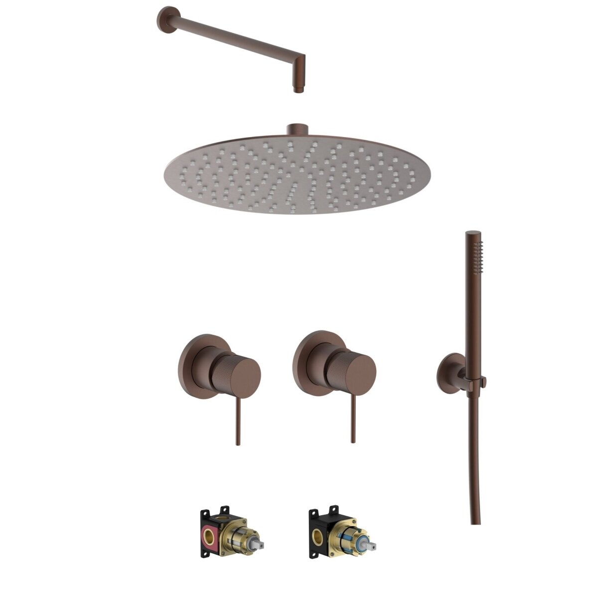Bourbon metal spalvos potinkinė dušo sistema Teorema LAB 3.0 su 30 cm skersmens dušo galva Bourbon metal spalvos potinkinė dušo sistema Teorema LAB 3.0 su 30 cm skersmens dušo galva