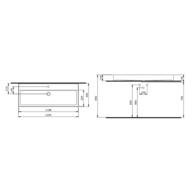 Bocchi Milano pastatomas/pakabinamas praustuvas 120 x 46 cm, baltas 1394-001-0126 Bocchi Milano pastatomas/pakabinamas praustuvas 120 x 46 cm, baltas 1394-001-0126