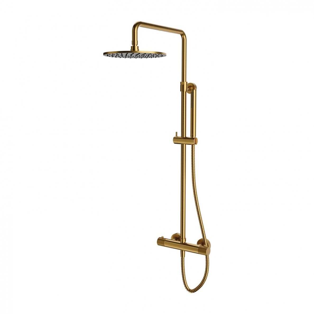 Braižyto aukso spalvos termostatinė dušo sistema Omnires Contour CT8044GLB Braižyto aukso spalvos termostatinė dušo sistema Omnires Contour CT8044GLB