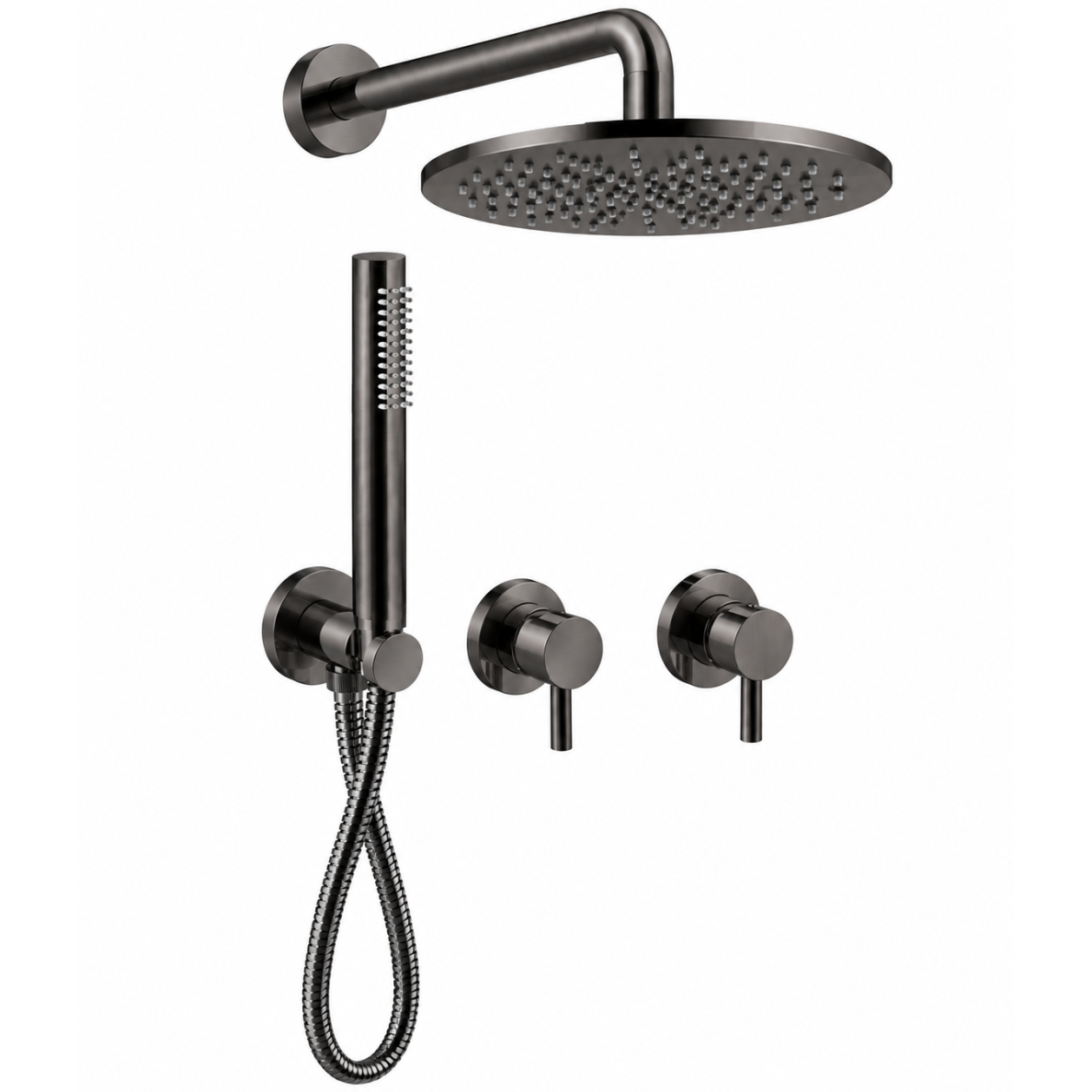 Brushed Black Chrome spalvos potinkinė dušo sistema Paffoni Light