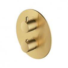 Braižyto aukso spalvos potinkinis termostatinis vonios/dušo maišytuvas su 2 išėjimais Omnires