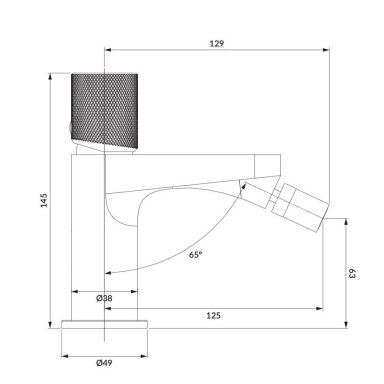 Braižyto aukso spalvos bidė maišytuvas Omnires Contour CT8020GLB Braižyto aukso spalvos bidė maišytuvas Omnires Contour CT8020GLB