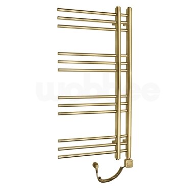 Braižyto aukso spalvos elektrinis rankšluosčių džiovintuvas WOBBEE GLASTON GOLD PVD 50x100 cm su laidu Braižyto aukso spalvos elektrinis rankšluosčių džiovintuvas WOBBEE GLASTON GOLD PVD 50x100 cm su laidu