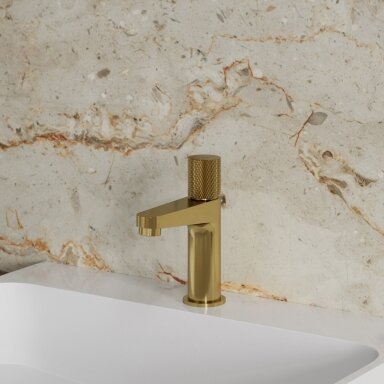 Braižyto aukso spalvos maišytuvas praustuvui Omnires Contour CT8010GLB Braižyto aukso spalvos maišytuvas praustuvui Omnires Contour CT8010GLB