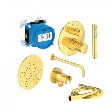 BRAIŽYTO AUKSO SPALVOS POTINKINIS DUŠO KOMPLEKTAS IDEAL STANDARD CERATHERM T100 BRAIŽYTO AUKSO SPALVOS POTINKINIS DUŠO KOMPLEKTAS IDEAL STANDARD CERATHERM T100