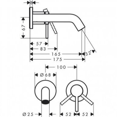 Braižytos bronzos spalvos praustuvo maišytuvas Hansgrohe Tecturis S Braižytos bronzos spalvos praustuvo maišytuvas Hansgrohe Tecturis S