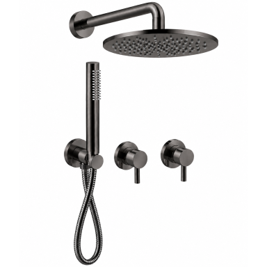 Brushed Black Chrome spalvos potinkinė dušo sistema Paffoni Light