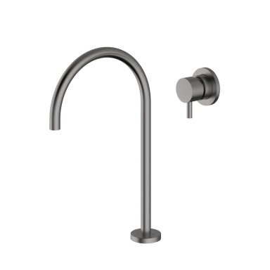 Brushed nickel spalvos maišytuvas su iš sienos valdoma rankenėle ir dugno vožtuvu Teorema Jabil 25/35 Brushed nickel spalvos maišytuvas su iš sienos valdoma rankenėle ir dugno vožtuvu Teorema Jabil 25/35